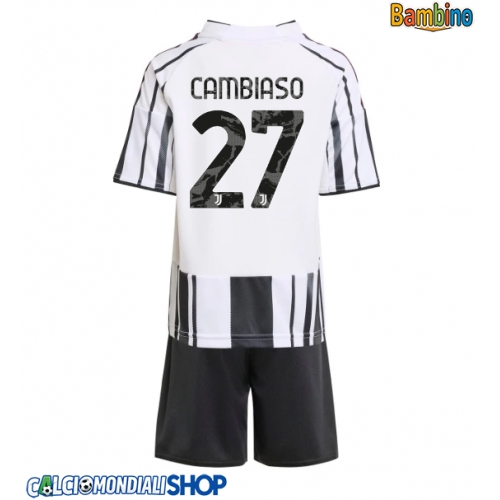Maglie da calcio Juventus Andrea Cambiaso #27 Prima Maglia Bambino 2025-26 Manica Corta + Pantaloni corti)